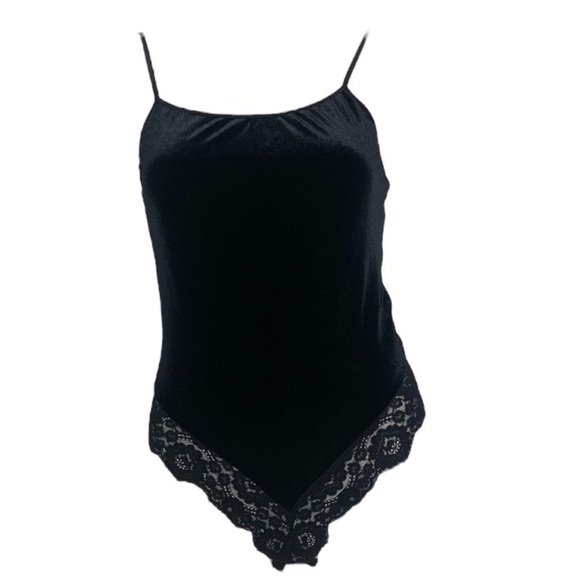 Victoria’s Secret black velvet and lace bodysuit medium - Picture 1 of 6